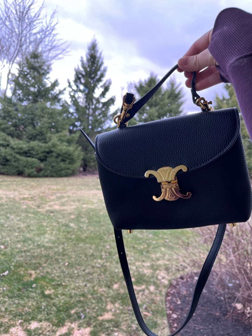 Celine nino handbag black gold crossbody purse bag NWOT - Picture 8 of 9